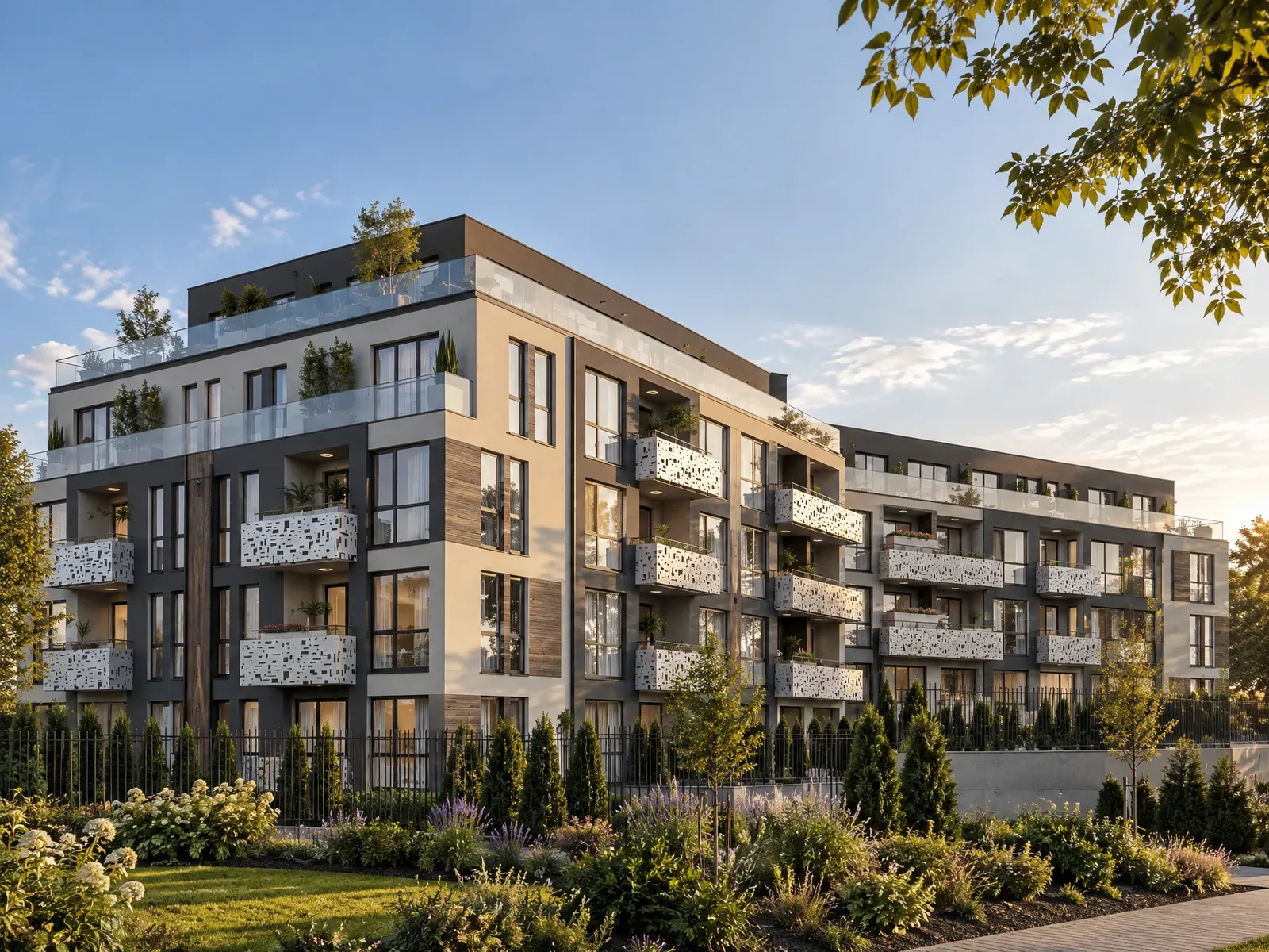 Apartment building in Malinova Dolina, Sofia – corner view by day