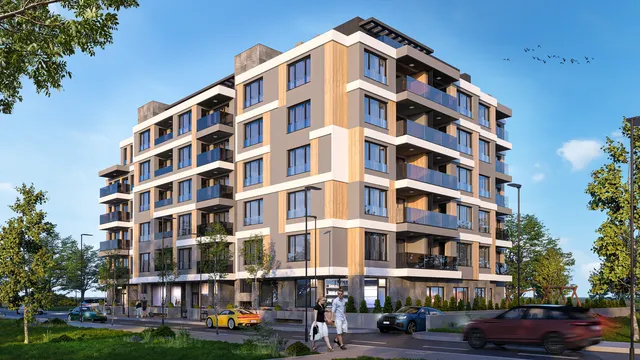 Six-storey residential building with ground-floor shops, Nadezhda, Sofia