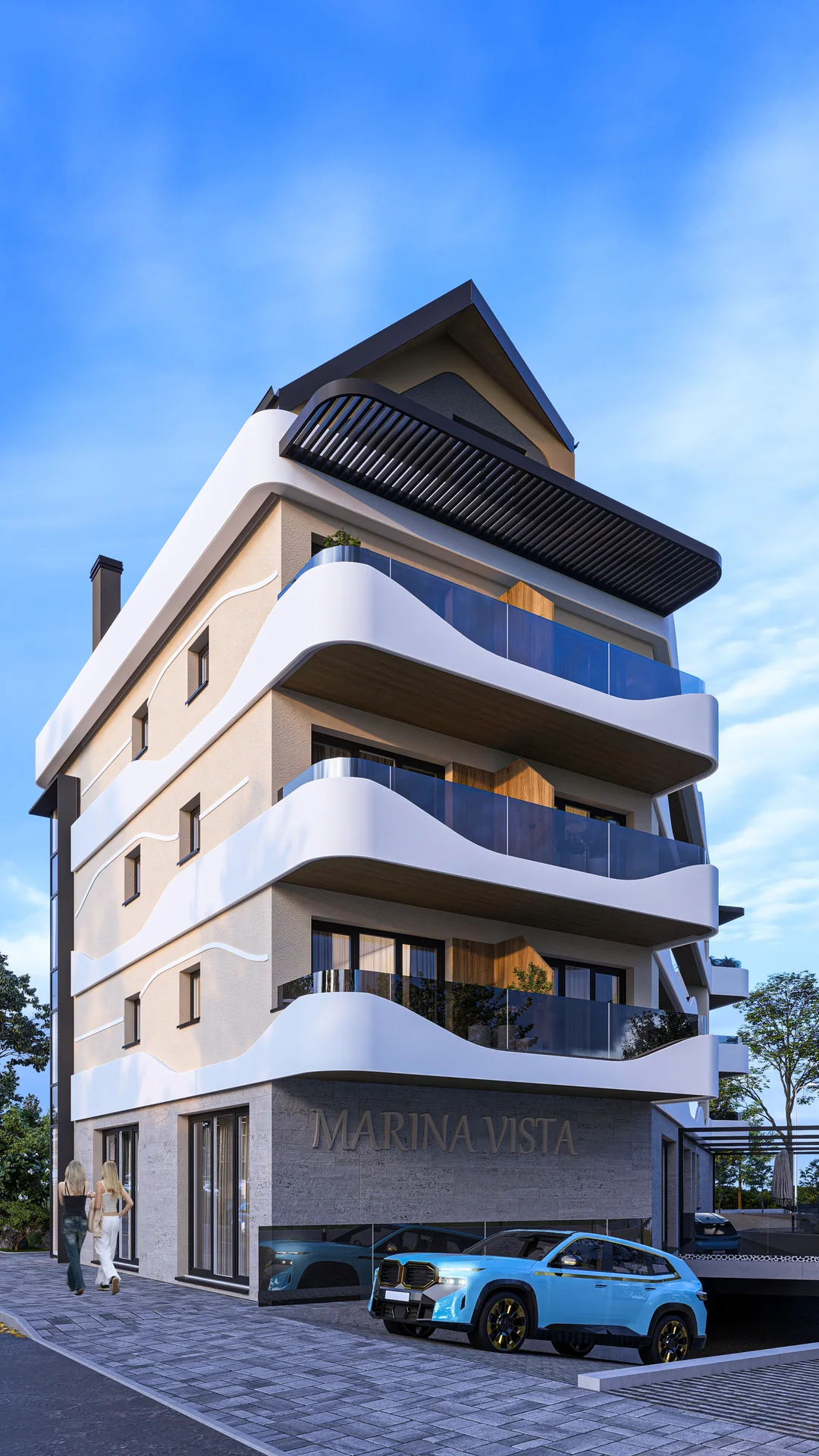 Roof and balcony detail