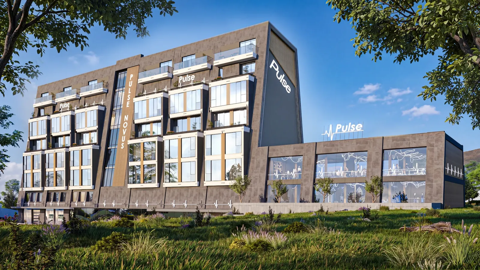 Residential building with a fitness centre in Druzhba, Sofia – 3D visualisation