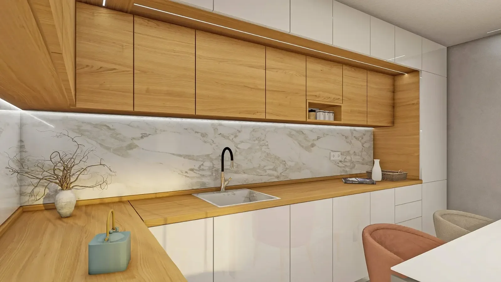 Retro-style living room and kitchen, Sofia