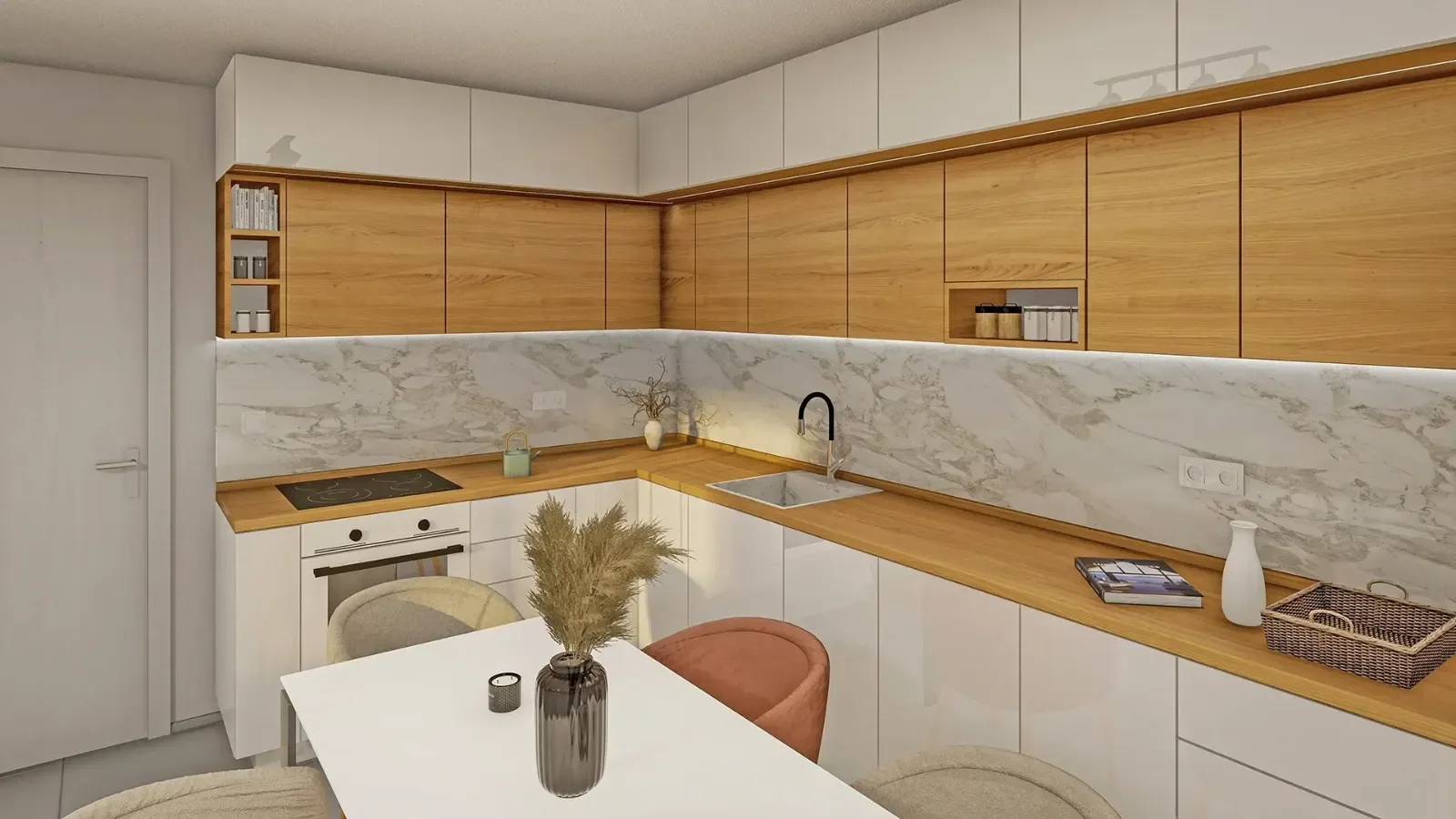 Retro-style living room and kitchen, Sofia