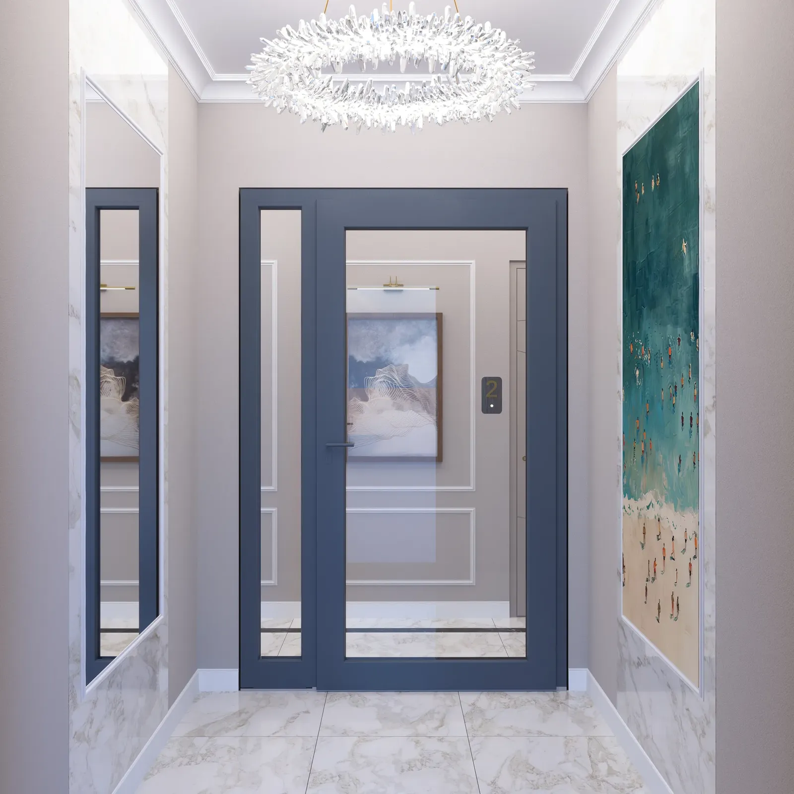 View towards the entrance door