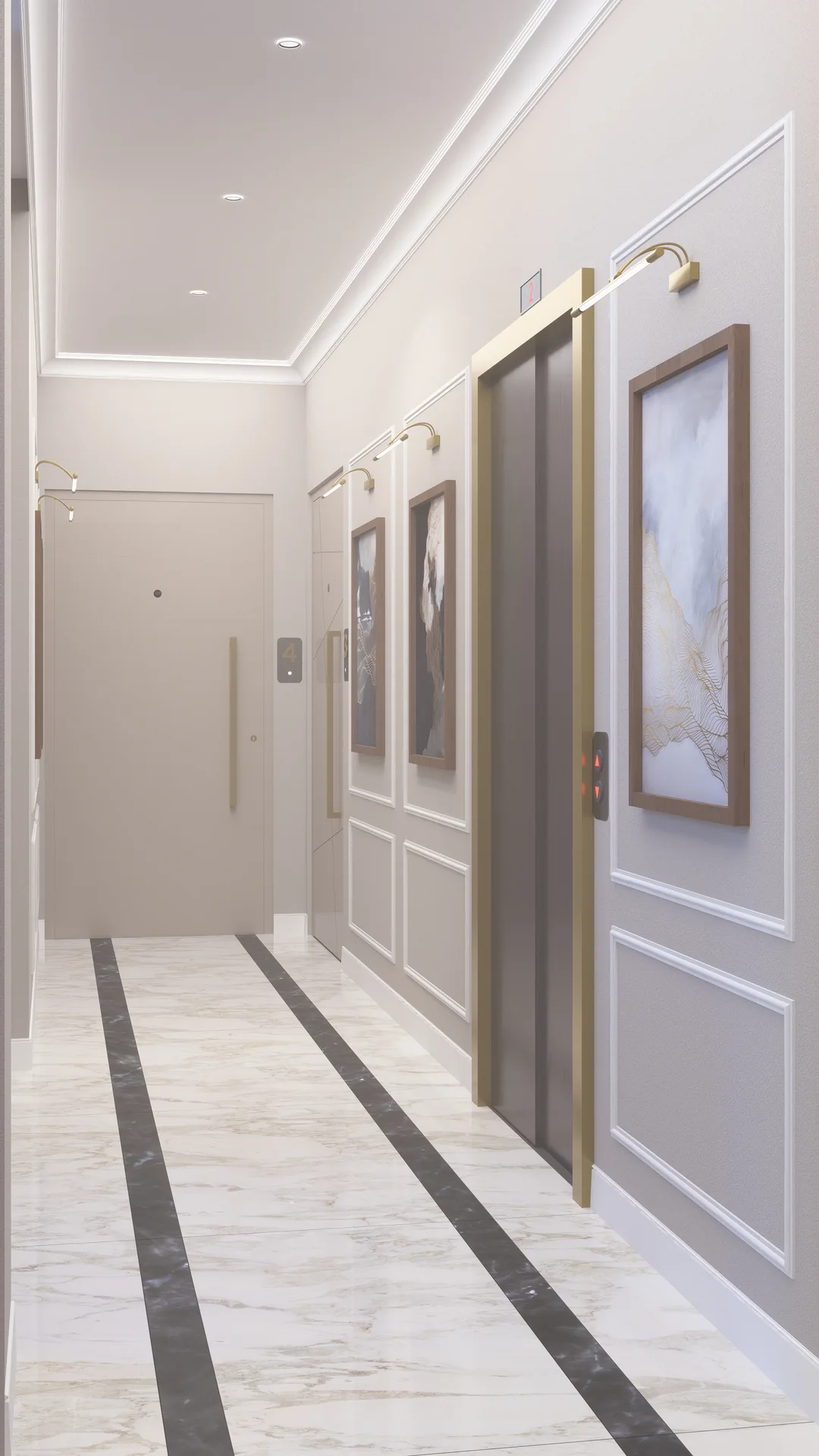 The corridor by the lift
