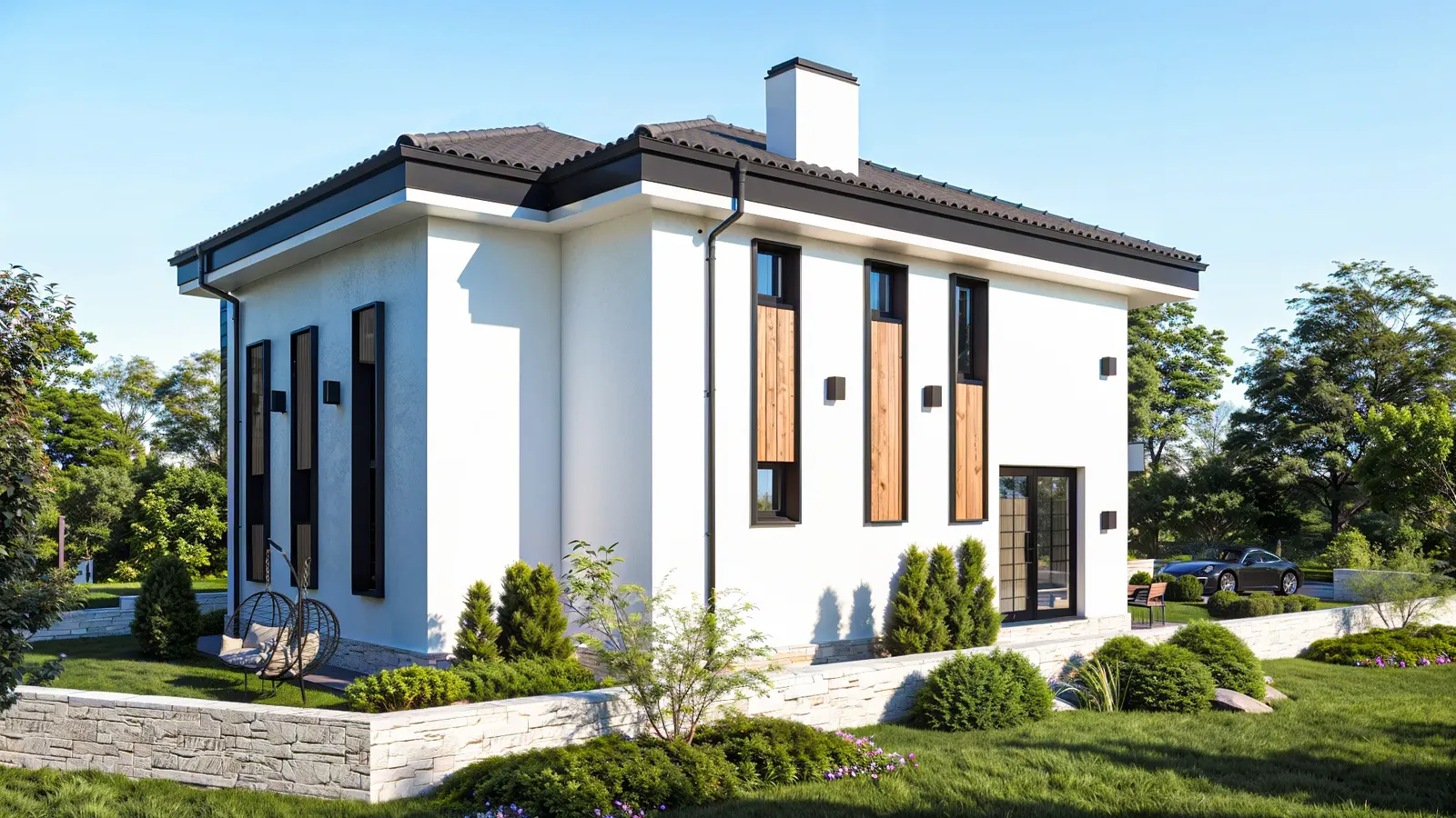 Two-storey house with stone cladding, Blagoevgrad