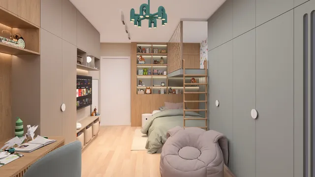 Children's bedroom with a loft bed niche, Sofia