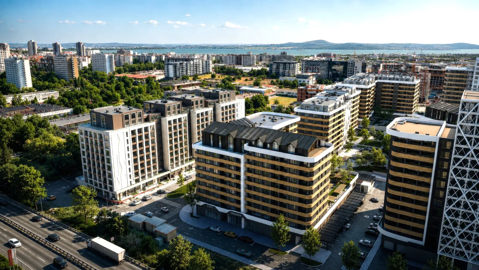 Buildings along the boulevard