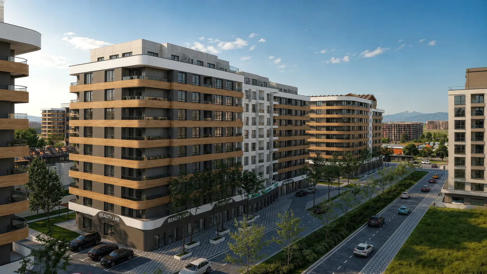 Facade of a residential building in Azimut