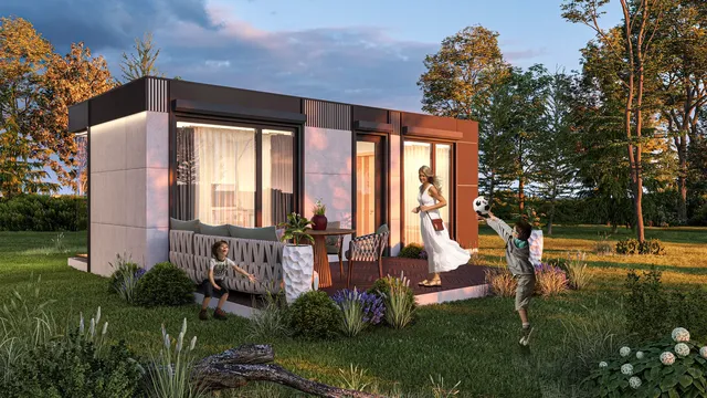48 m² modular house – three facade options, Bulgaria