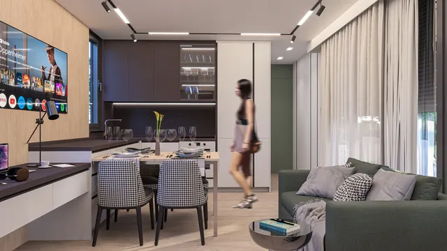 48 m² modular house interior, Bulgaria