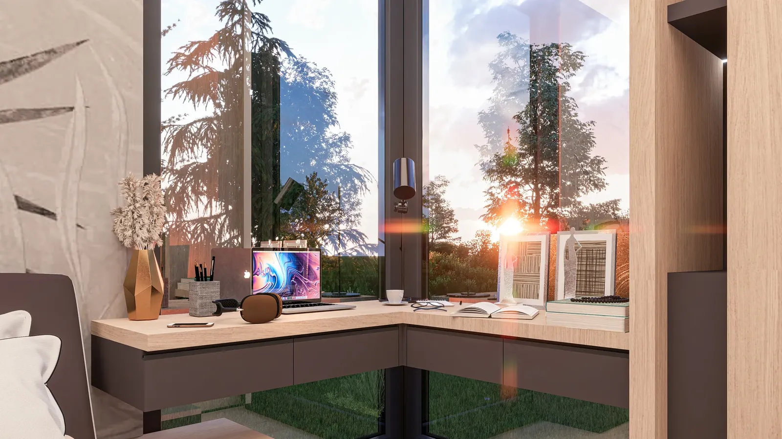 Workspace overlooking the forest