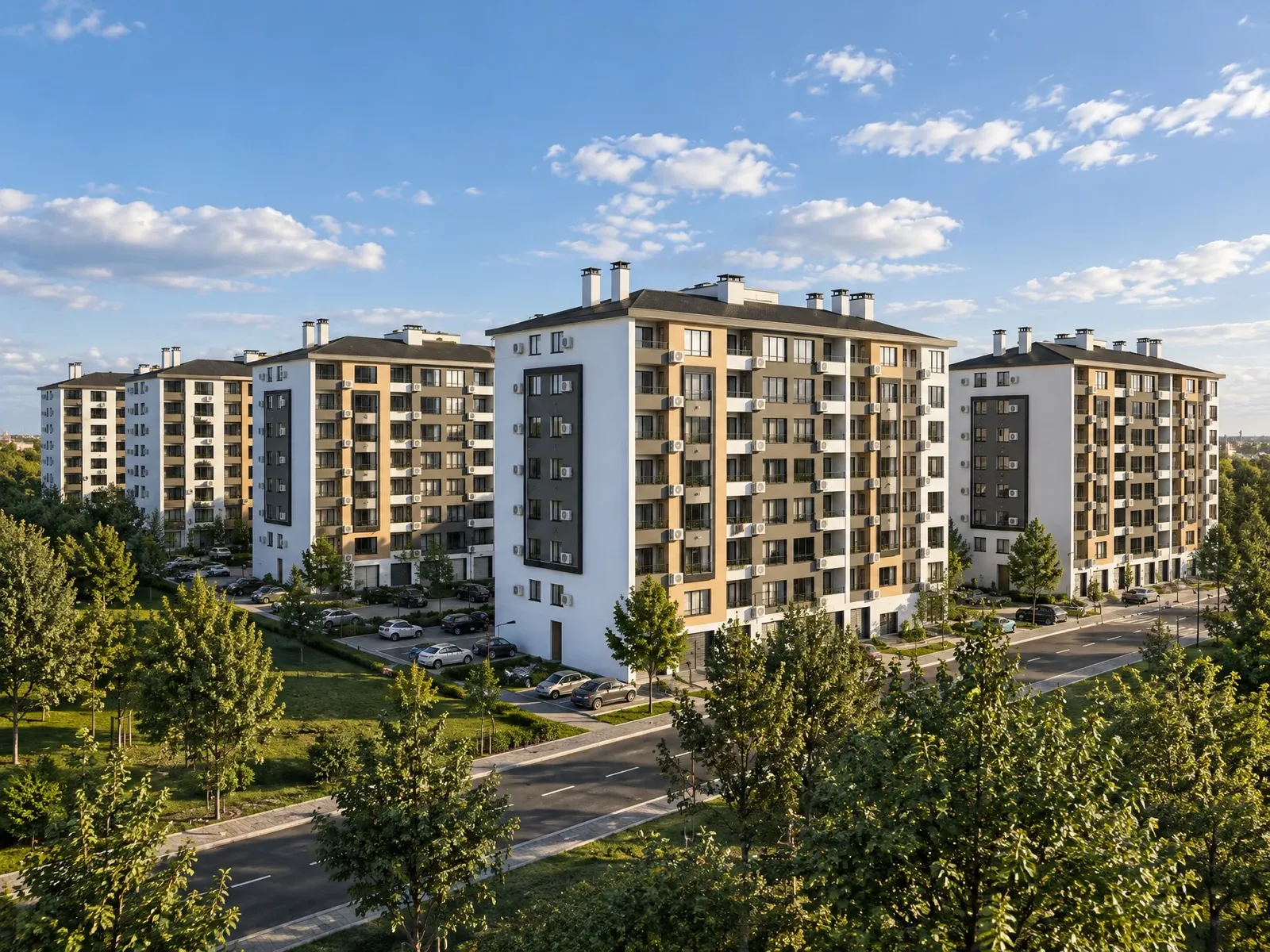 Overall view of the buildings