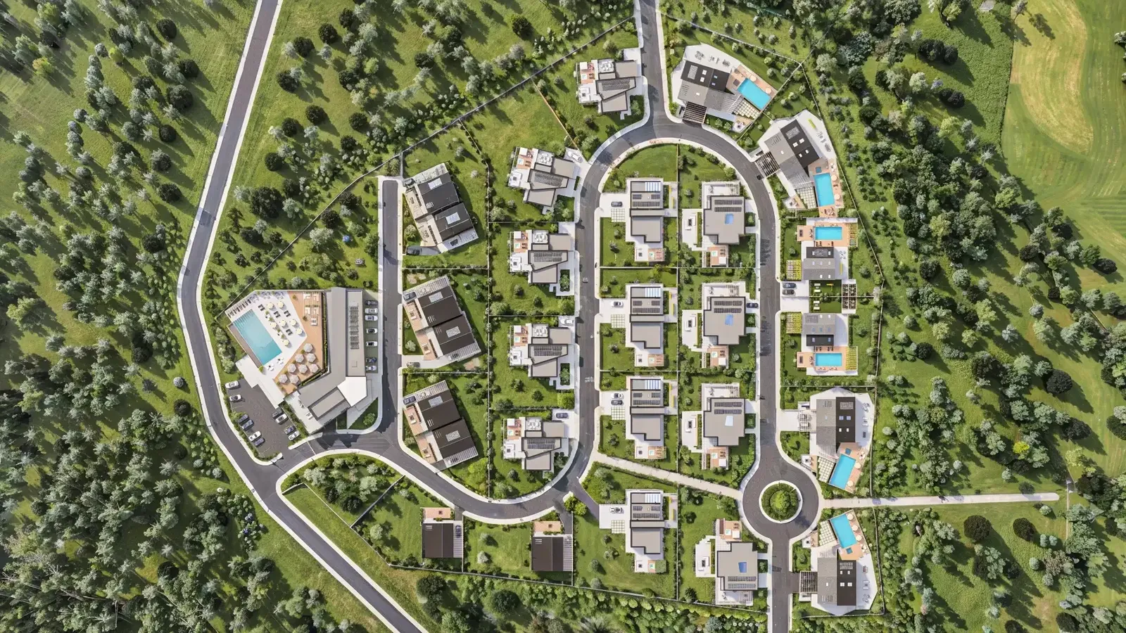 Complex with houses and an aparthotel, Zmeyovo